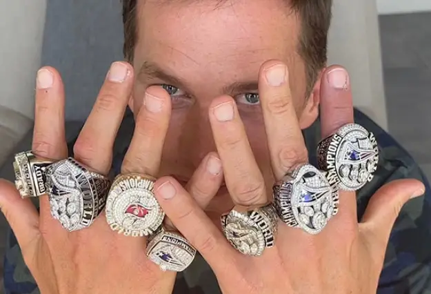 brady super bowl rings pictures