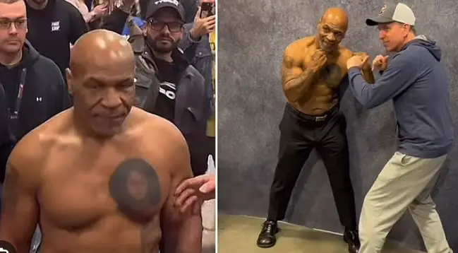 Mike Tyson vs. Jake Paul weigh-ins.