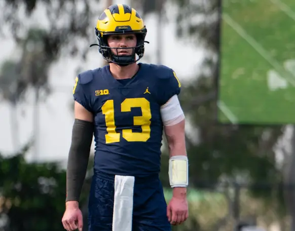 Jack Tuttle of Michigan is a contender for the starting quarterback position this season.
